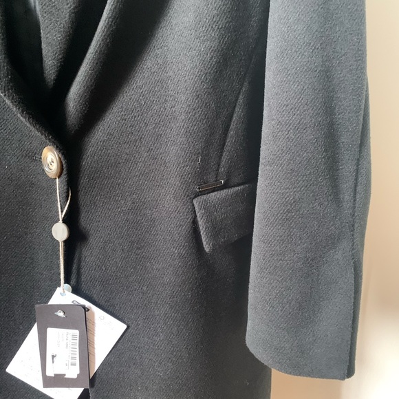 Black polyester car coat. US size 10 - Picture 5 of 7